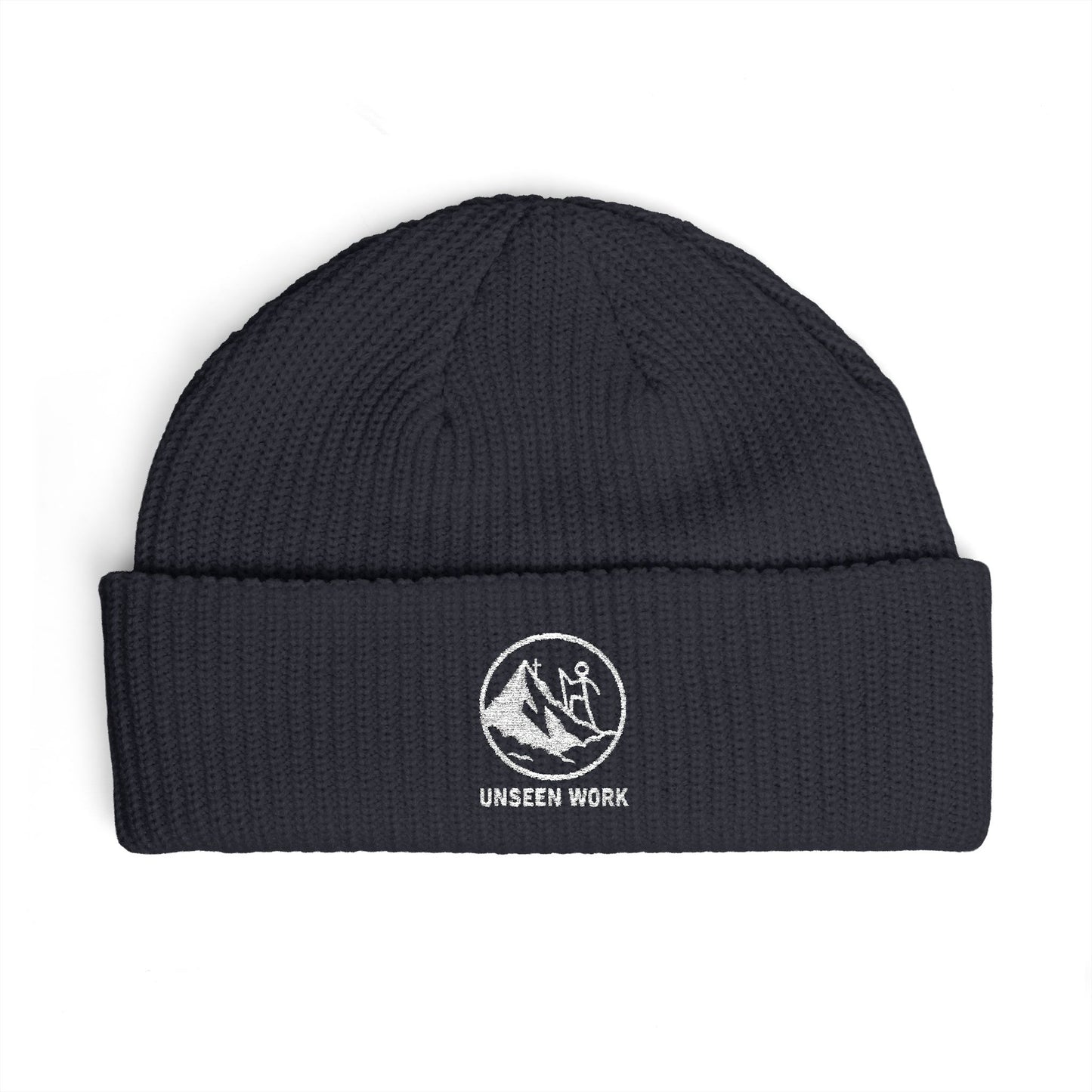 Unseen Work Embroidered Cuff Beanie