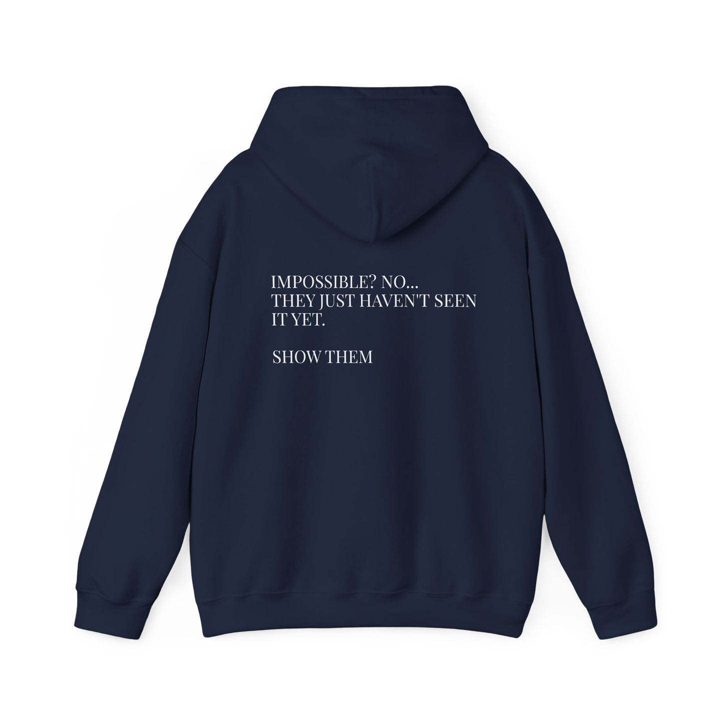 Unseen Work Hoodie — Minimalist "iMPOSSIBLE,  " Graphic Hoodie
