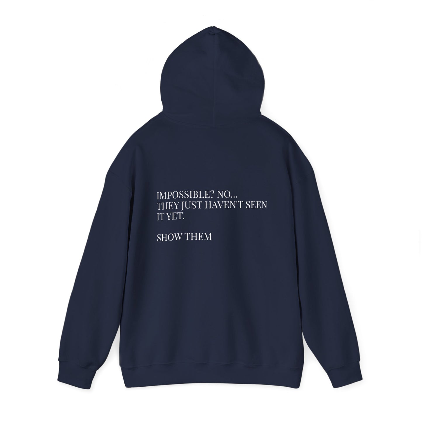 Unseen Work Hoodie — Minimalist "iMPOSSIBLE,  " Graphic Hoodie