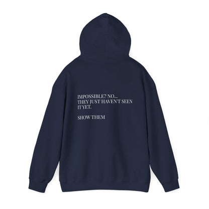 Unseen Work Hoodie — Minimalist "iMPOSSIBLE,  " Graphic Hoodie