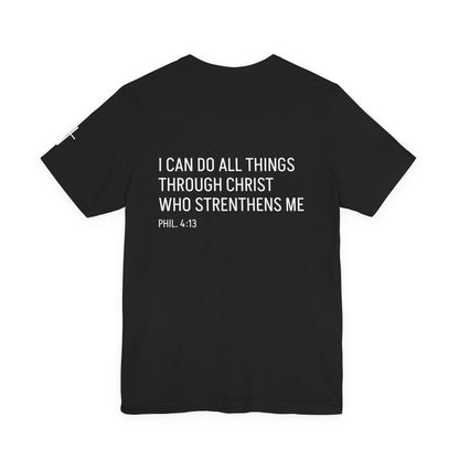 Motivational Tee — "Phil. 4:13" Short Sleeve T-Shirt