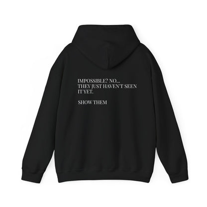 Unseen Work Hoodie — Minimalist "iMPOSSIBLE,  " Graphic Hoodie