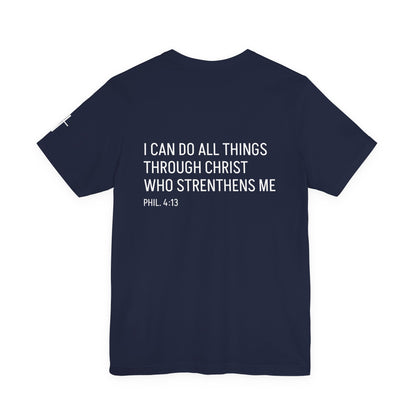 Motivational Tee — "Phil. 4:13" Short Sleeve T-Shirt
