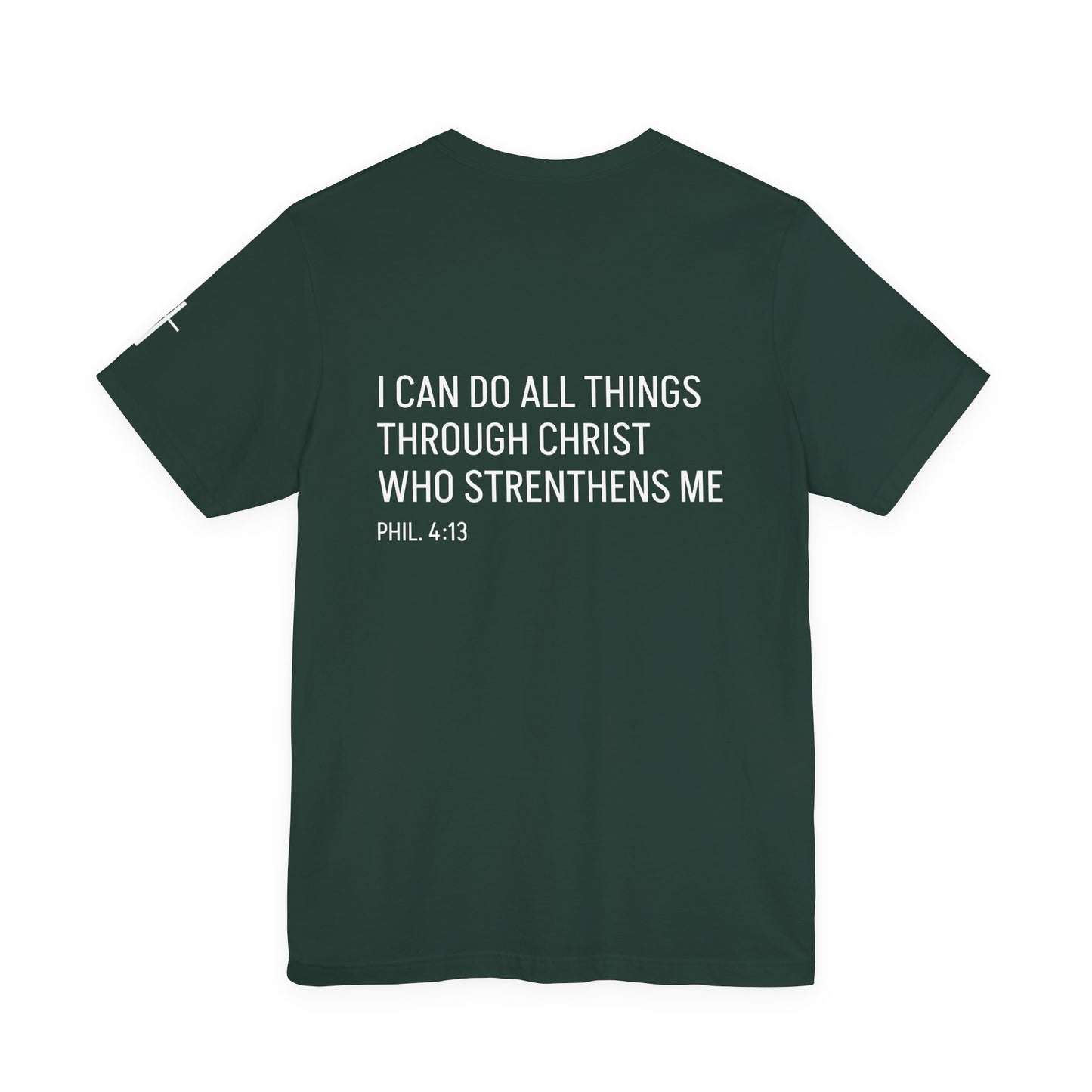 Motivational Tee — "Phil. 4:13" Short Sleeve T-Shirt