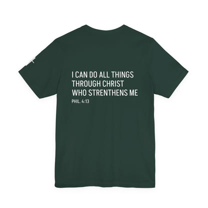Motivational Tee — "Phil. 4:13" Short Sleeve T-Shirt